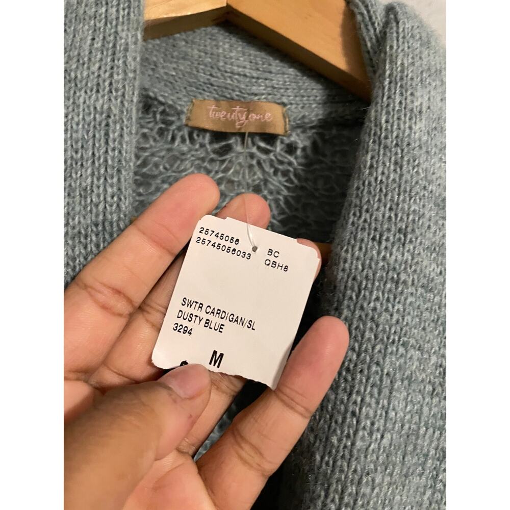 Vintage Forever 21 Womens Wrap Cardigan Medium Teal Mohair Blend Fairy Y2K NWT - Picture 3 of 8